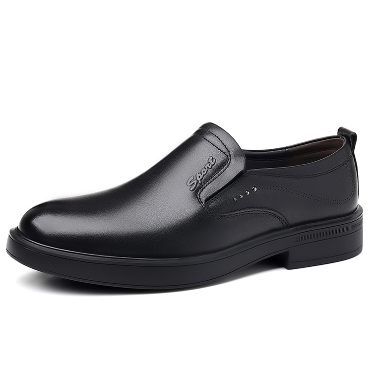 

GZZ Мужские повседневные кожаные лоферы черные, цвет Black Slip-on