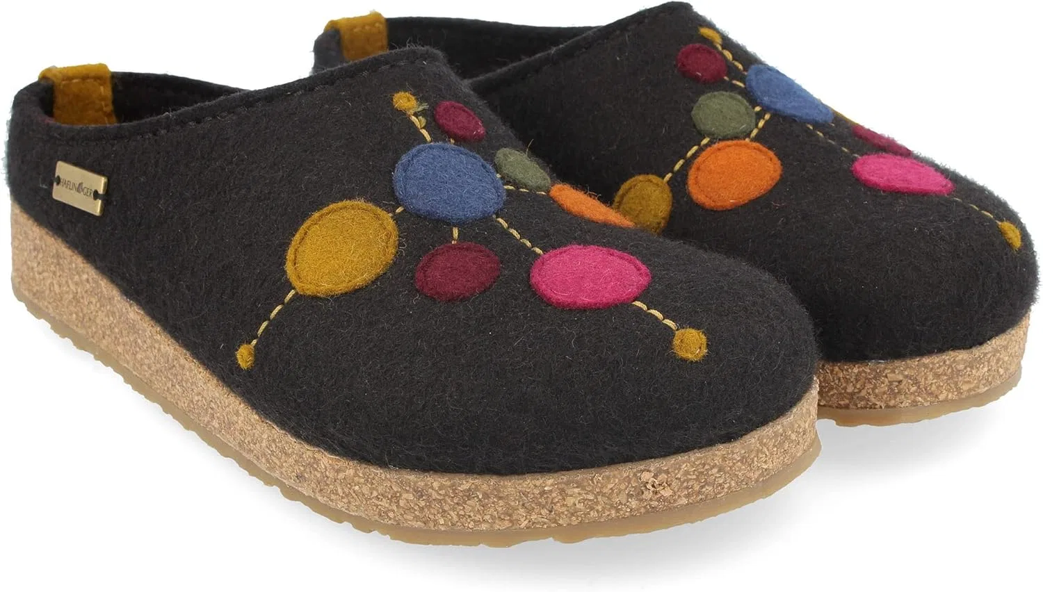 Войлочные тапочки HAFLINGER Grizzly Faible с резиновой подошвой, Black — фото 4