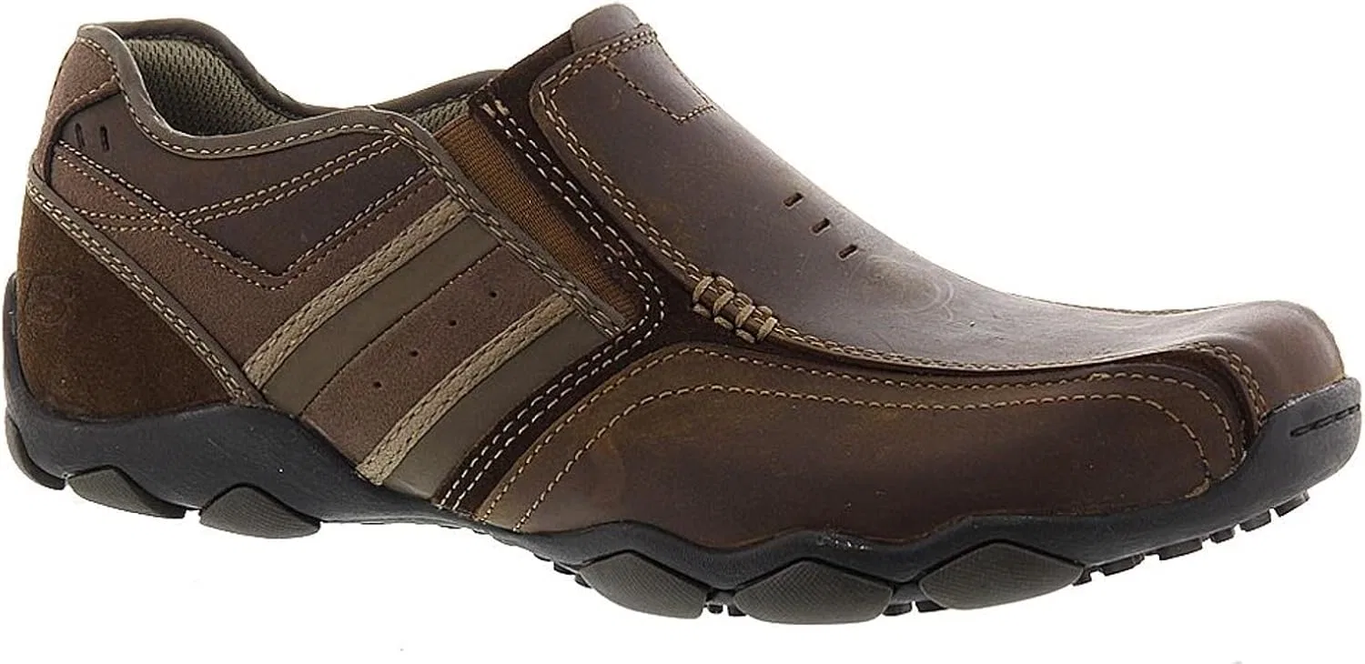 Мужские слипоны Skechers Diameter Zinroy-64275w, Dark Brown Leather — фото 2