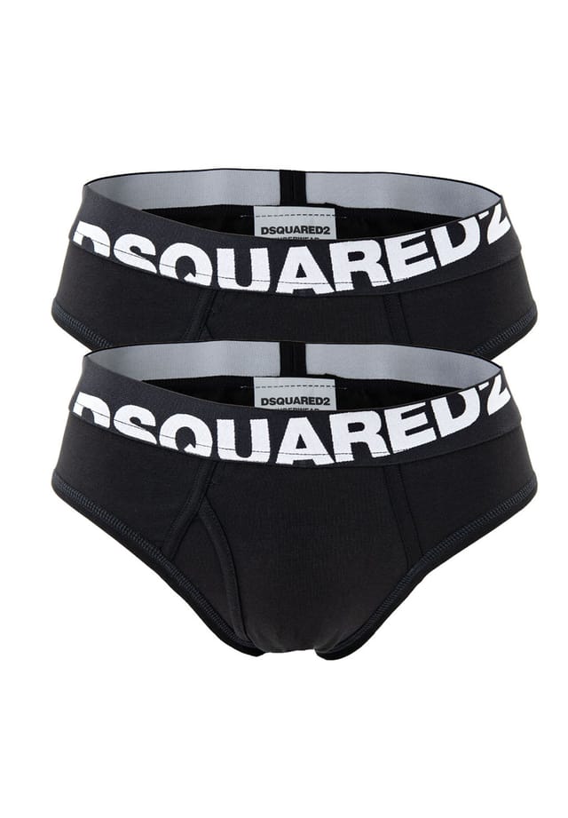

Комплект из 2 трусов - трусы хлопковые стрейч однотонные Dsquared2, черный