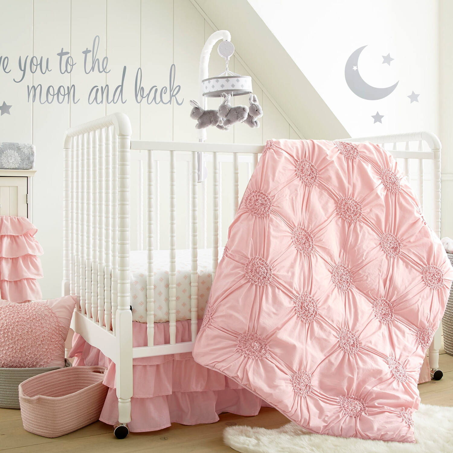 

Комплект постельного белья для кроватки Levtex Home Baby Willow, розовый