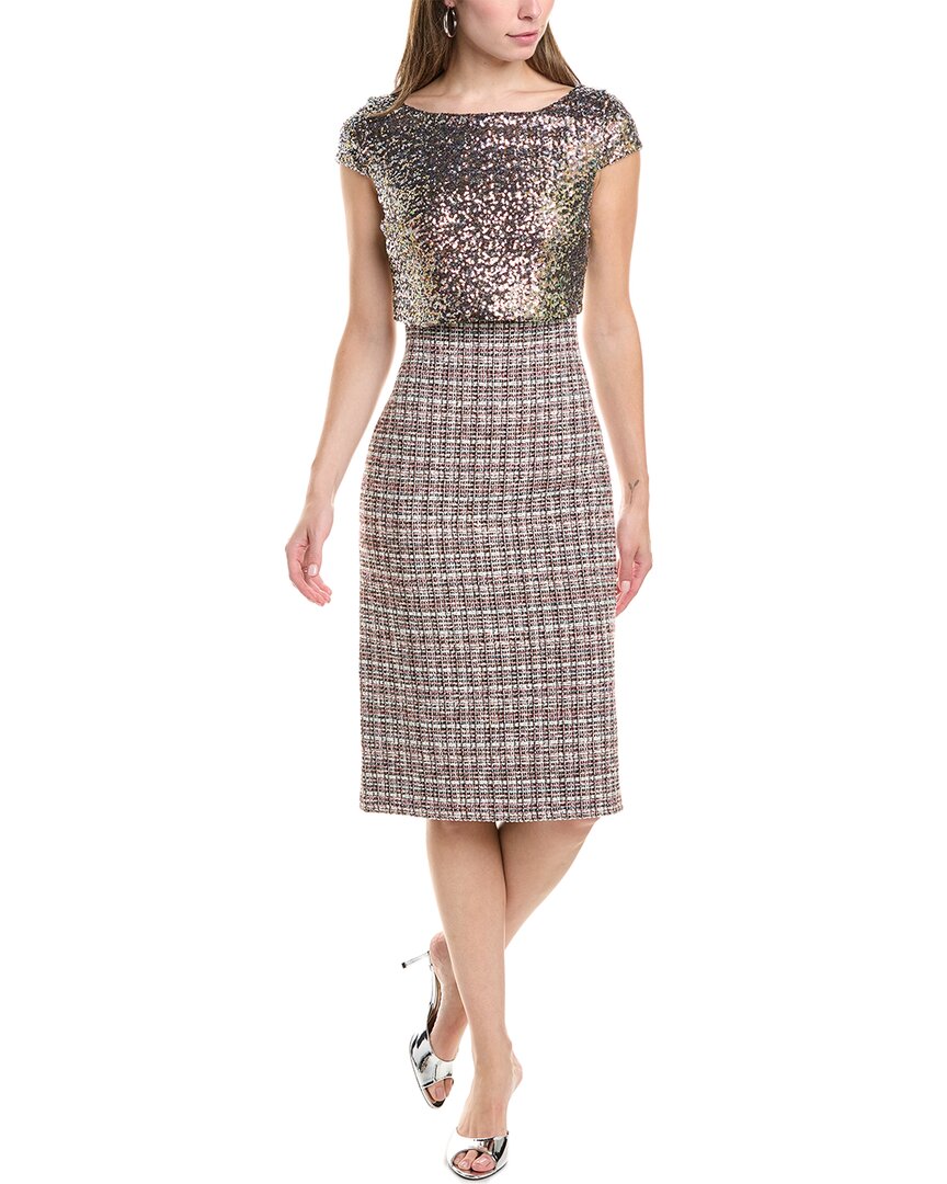

Платье-миди из твида St. John Sequin Popover, цвет metallic