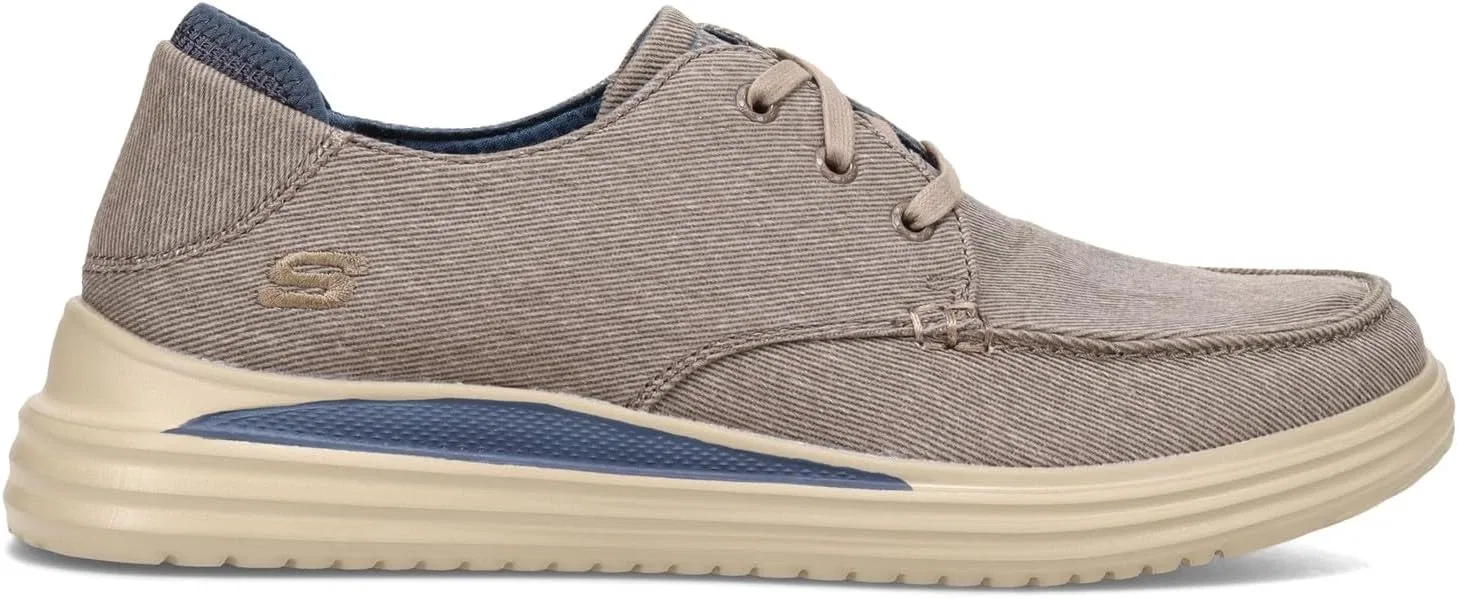 Мужские проверенные туфли на плоской подошве Skechers Forenzo, Khaki Washed Canvas — фото 3