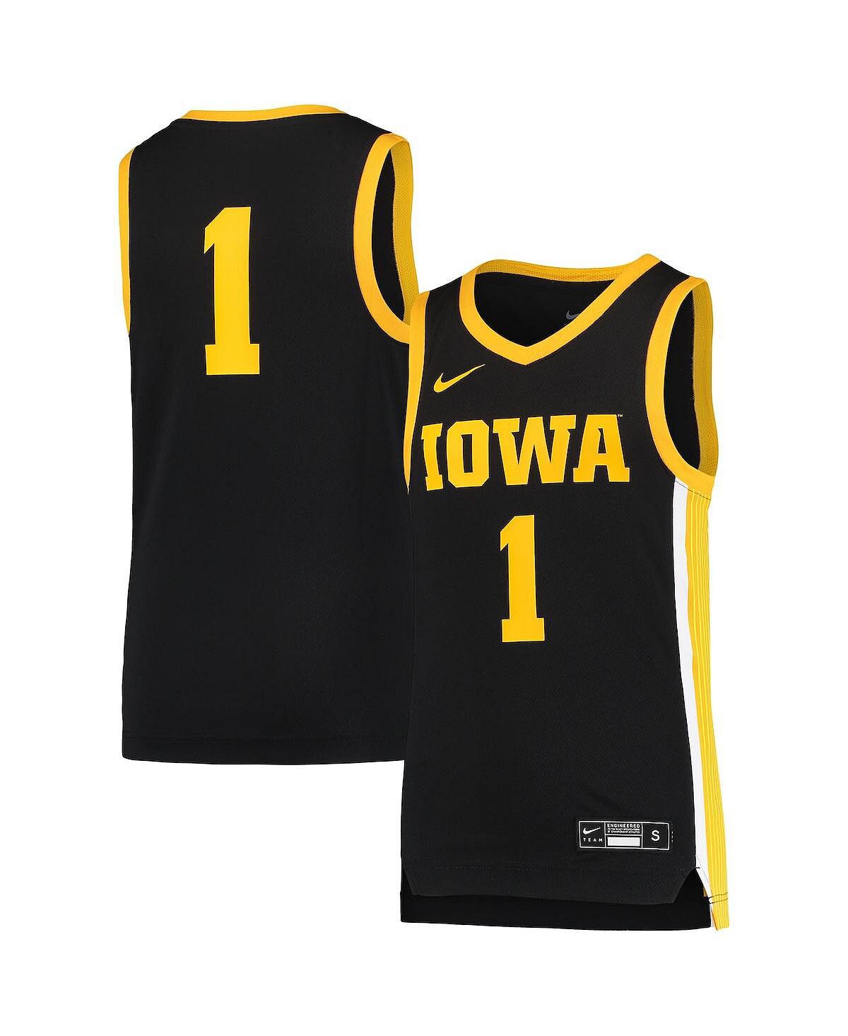 Реплика баскетбольной майки команды Big Boys 1 Black Iowa Hawkeyes Team Nike — фото 2