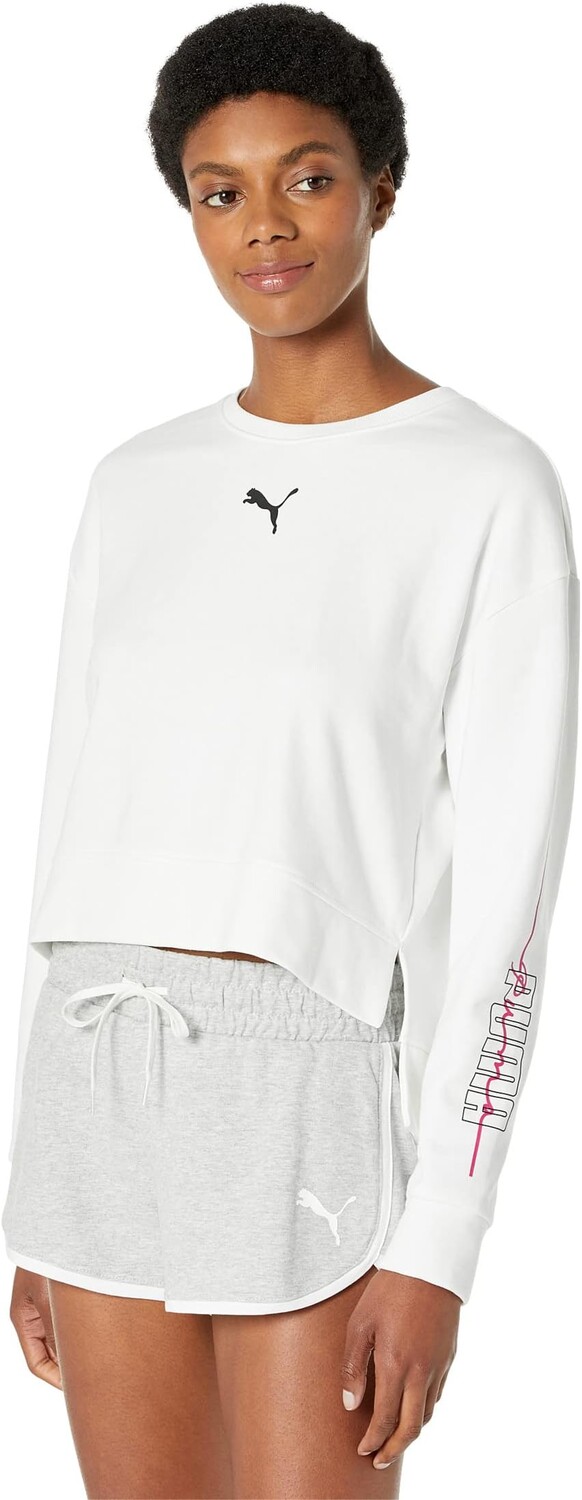 

Толстовка PUMA Neon Dreaming High-Low Crew, цвет Puma White