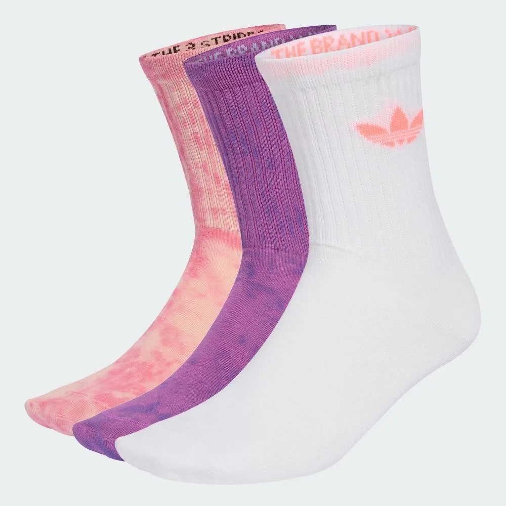 Носки с принтом тай-дай, комплект из 3 пар Adidas, pink