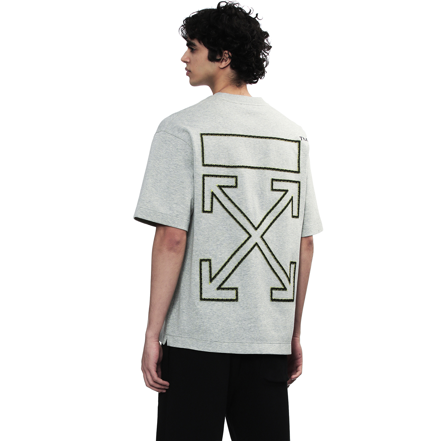 OFF-WHITE Футболка OFF WHITE Unisex Heather Gray с круглым вырезом, средней плотности — фото 4