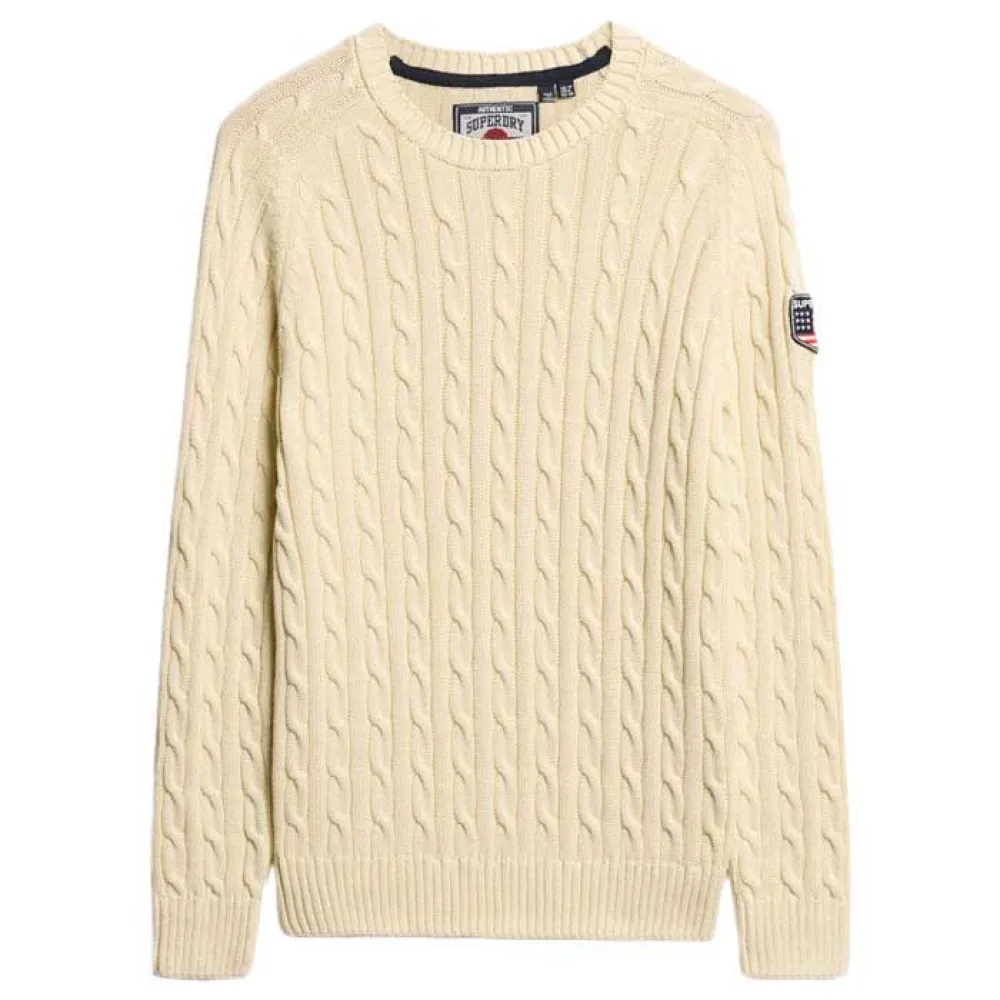 

Свитер Superdry Slouchy Cable, бежевый