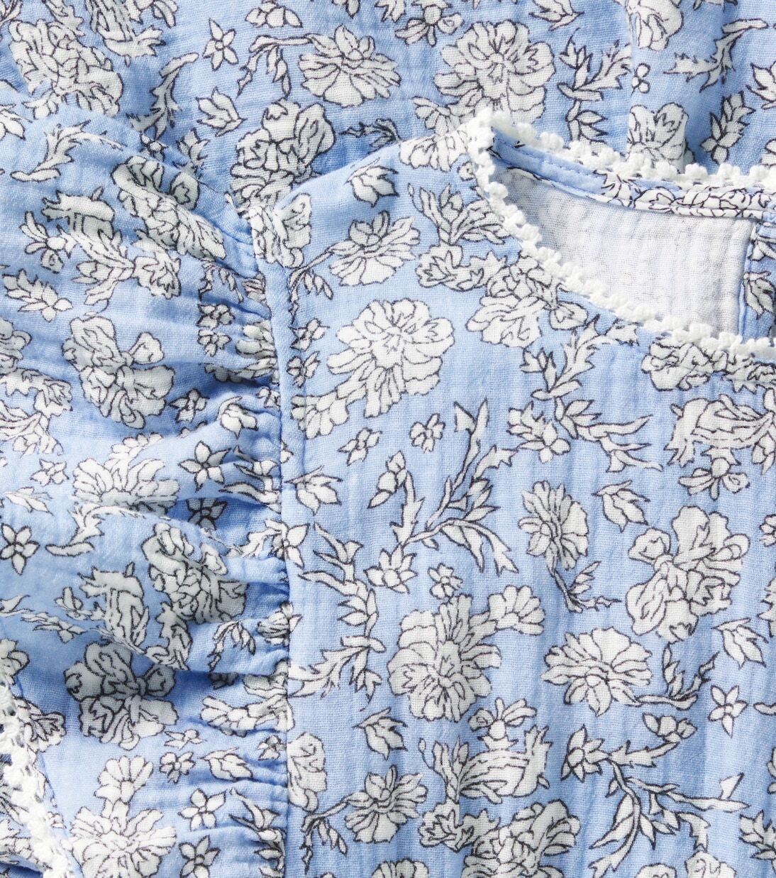 Платье Мелины из хлопкового муслина с цветочным принтом The New Society, Peony Powder Blue Print — фото 3