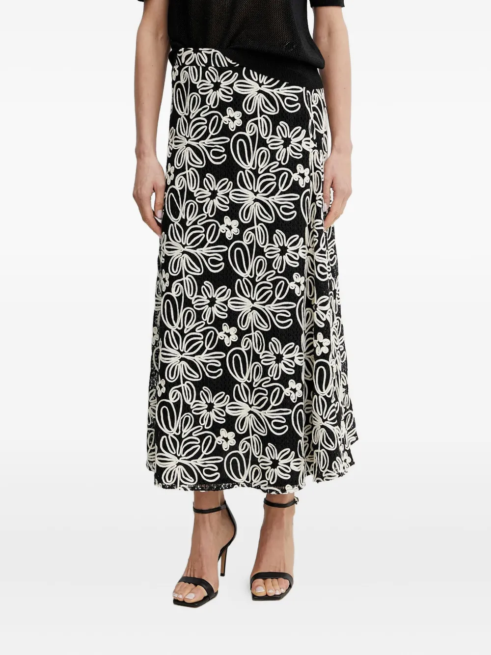 

Юбка макси с цветочной вышивкой LUISA SPAGNOLI, черный