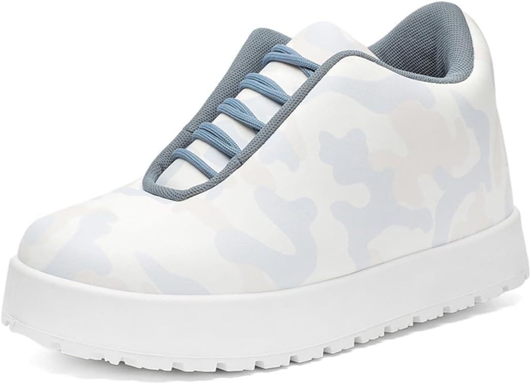 

Мужские платформенные кроссовки Легкие Комфортные Шнуровка Скейт обувь Пухлые Модные повседневные туфли Zhoupulp, белый