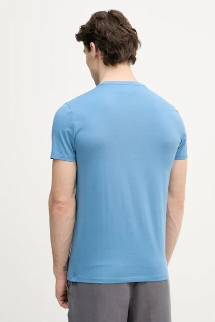 Футболка мужская Lacoste, 100% хлопок, синий — фото 3