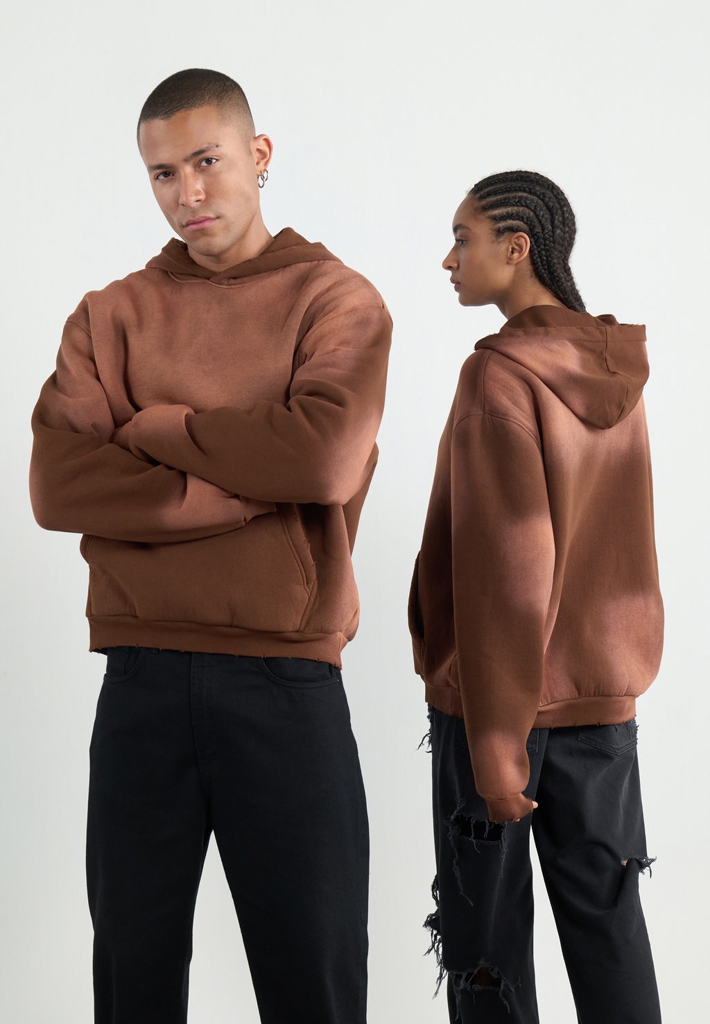 

Толстовка SUN FADED SHERPA LINED HOODIE UNISEX YOURTURN, коричневый