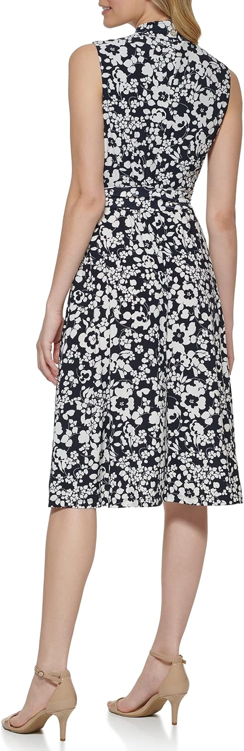 Женское платье миди с воротником на пуговицах от Tommy Hilfiger, Black/White Sky Captain — фото 4