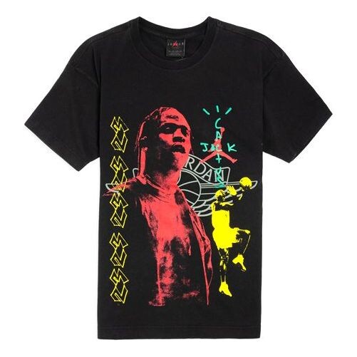 

Футболка x travis scott ts hot blood basketball print футболка Air Jordan, черный