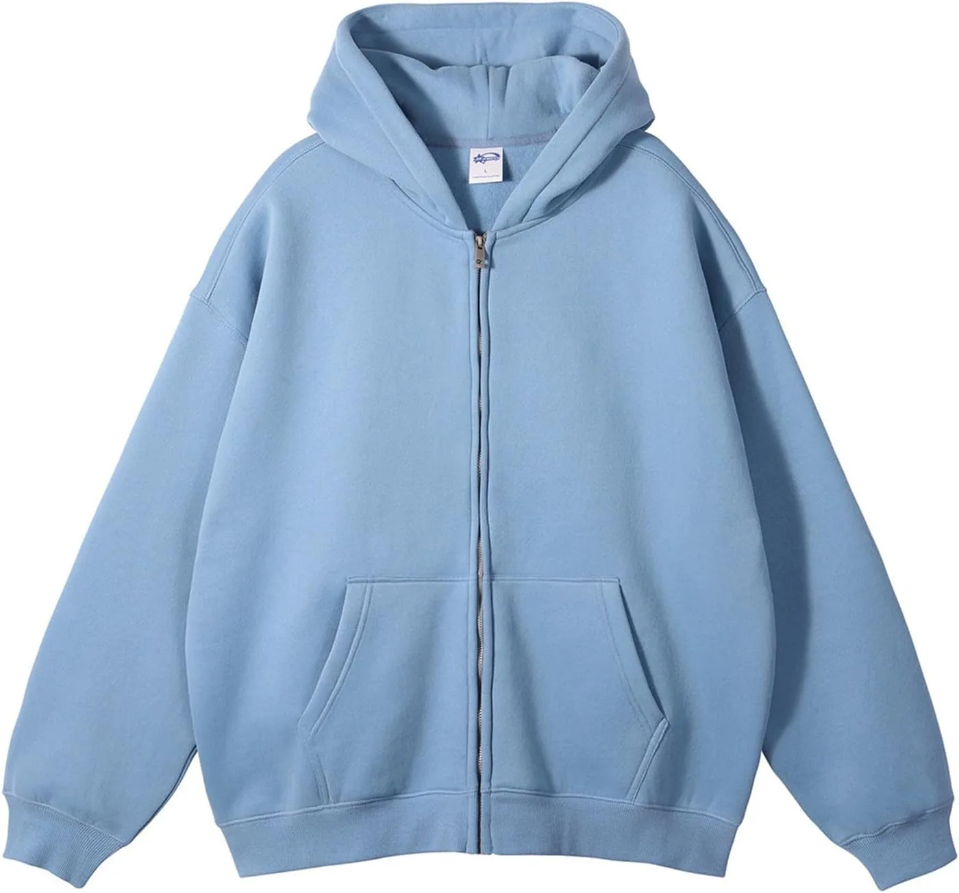 

Мужская толстовка на молнии утепленная флисовая худи Casual Oversized Loose Fit