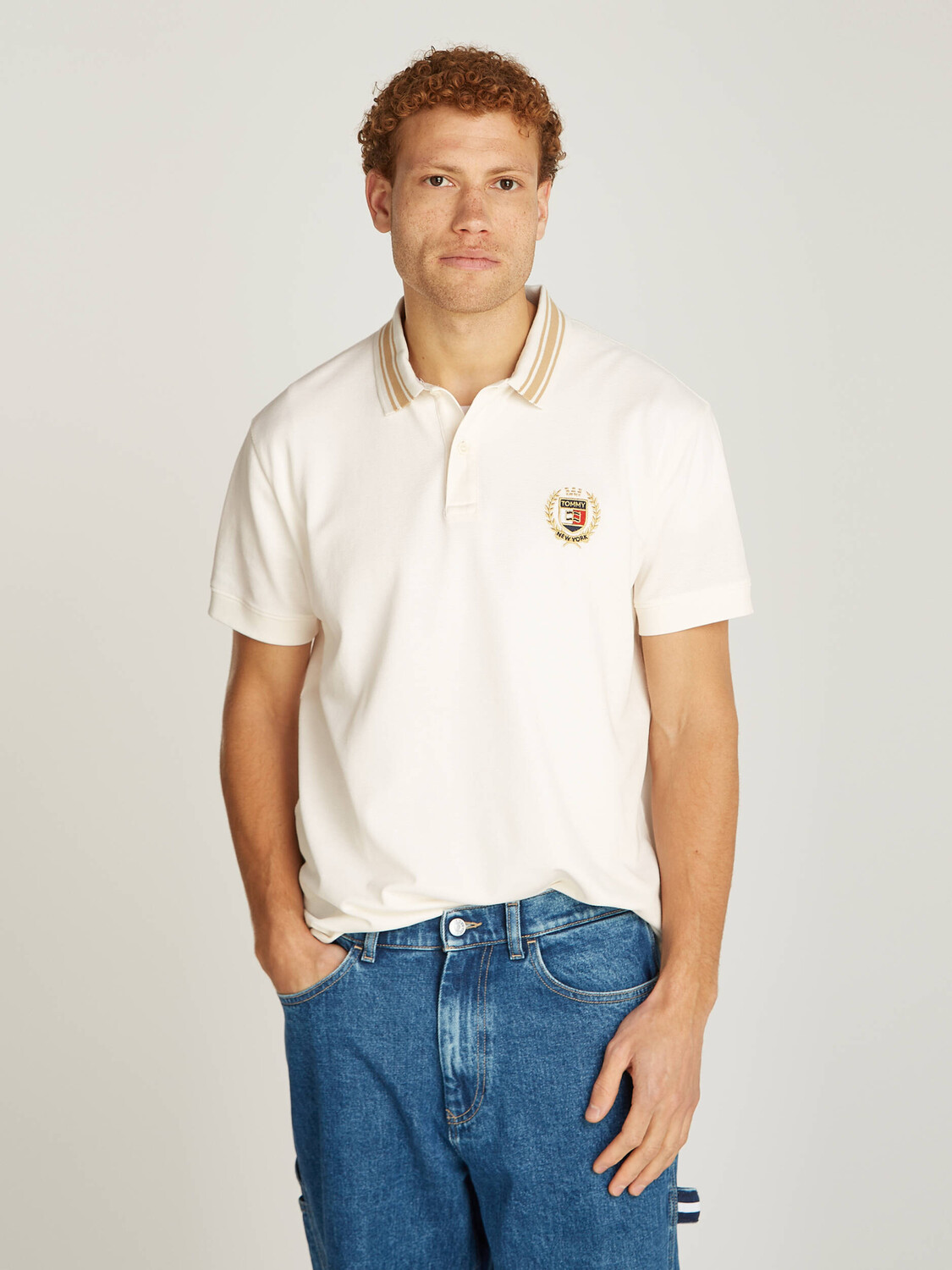 

Поло Tommy Jeans Regular Fit, белый