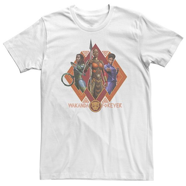 

Футболка Big & Tall Marvel Wakanda Forever с портретами Окойе, Шури и Накии Licensed Character