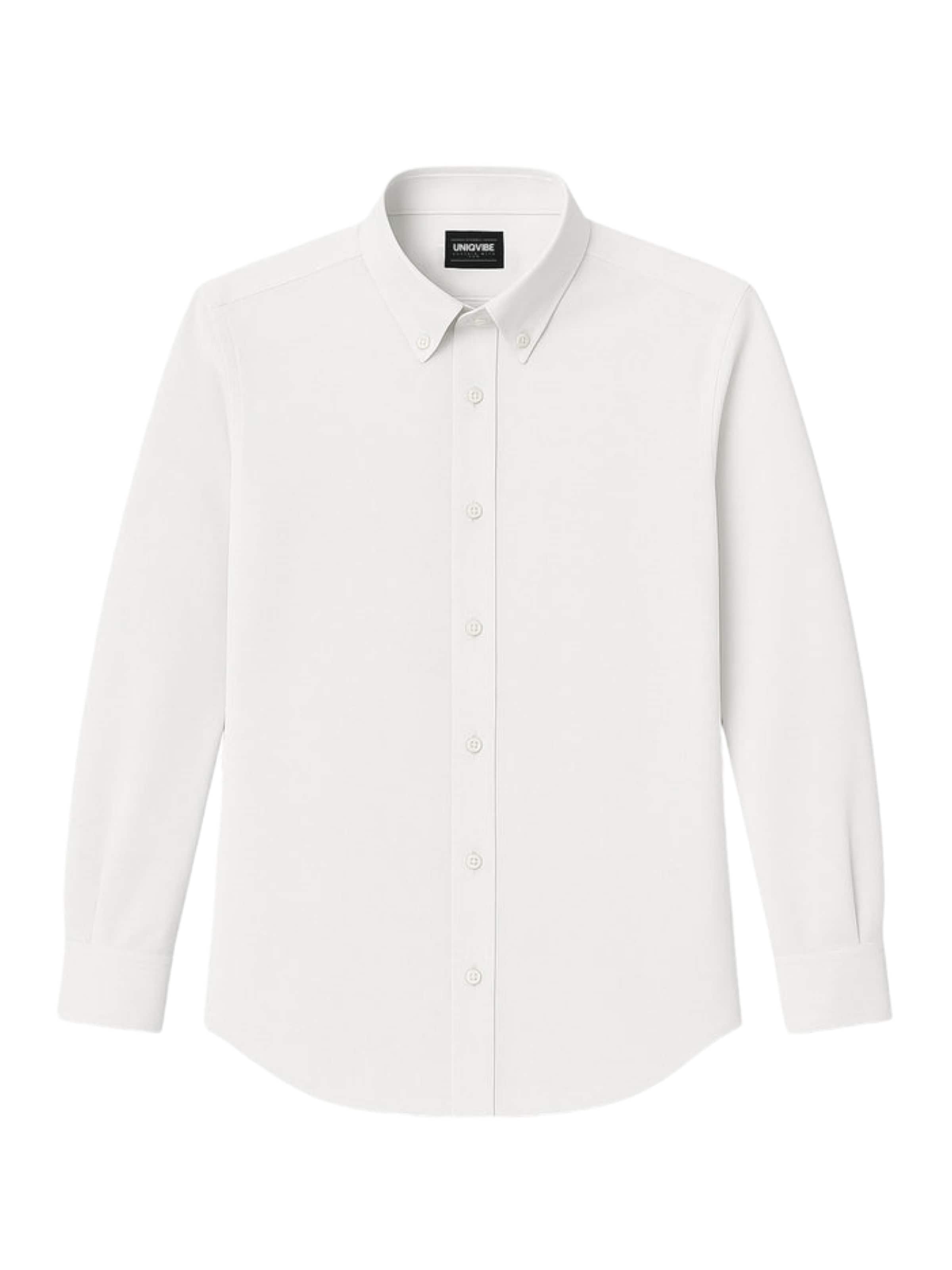 

UNIQVIBE Рубашка на пуговицах приталенного кроя в белом цвете