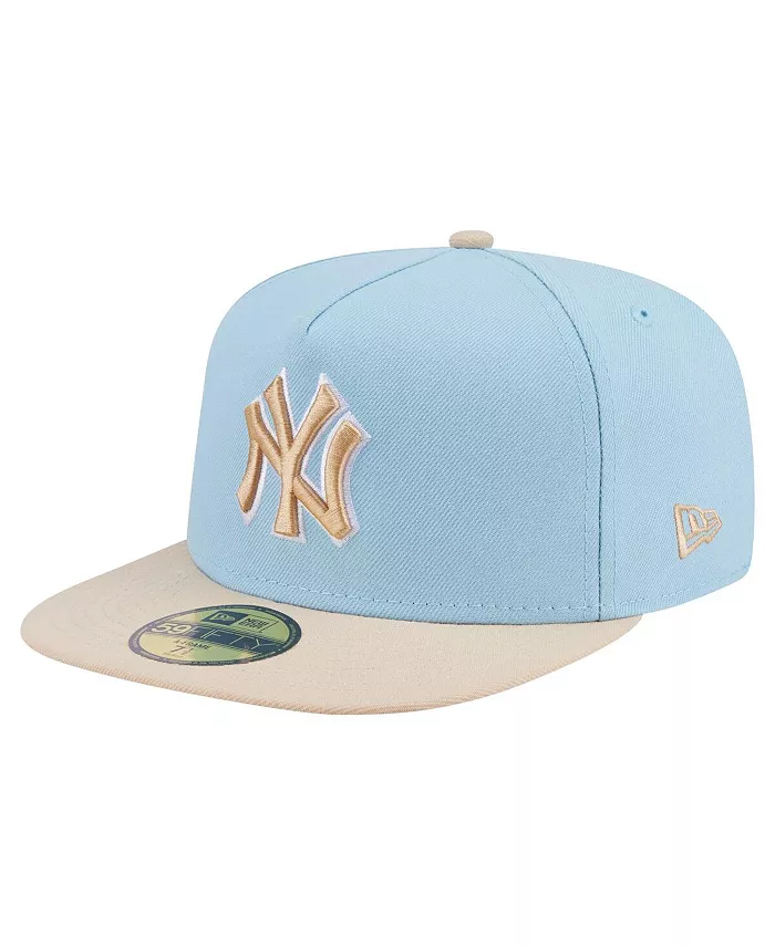 

Мужская светло-синяя/кремовая двухцветная кепка New York Yankees A-Frame 59FIFTY New Era