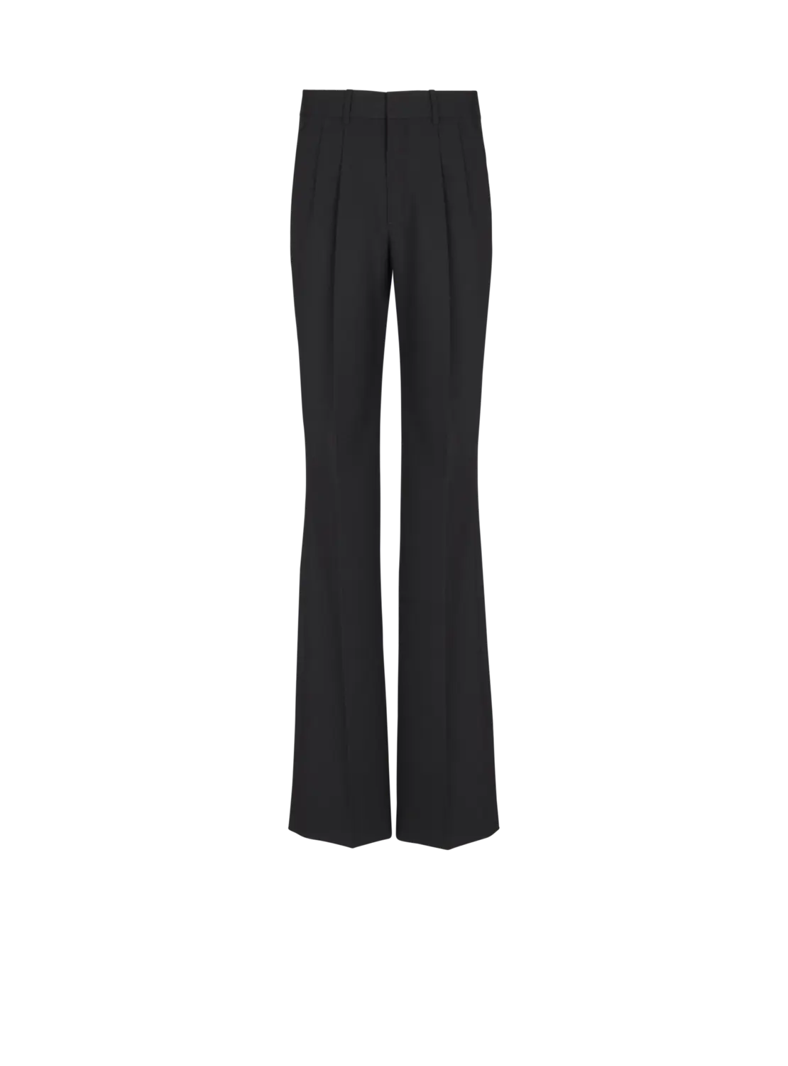 Прямые брюки из шерсти Balmain, черный