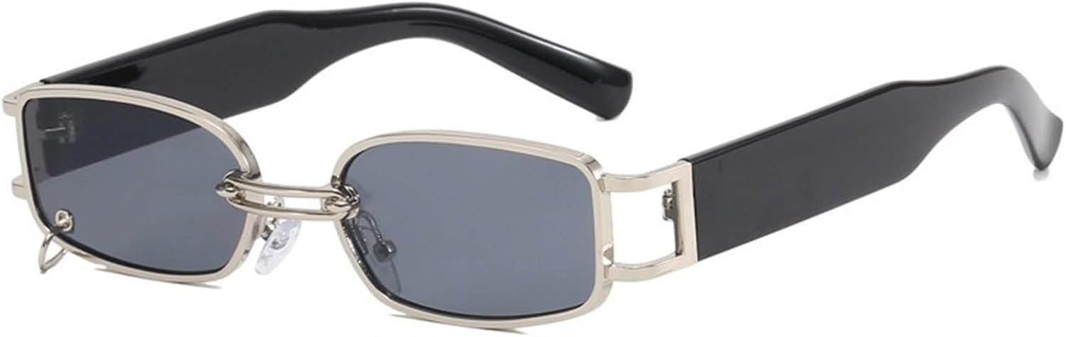 

Женские солнцезащитные очки в тонкой металлической оправе для отдыха на природе и активного отдыха, защита от УФ-излучения UV400, мужские солнцезащитные очки квадратной формы Generic, Silver