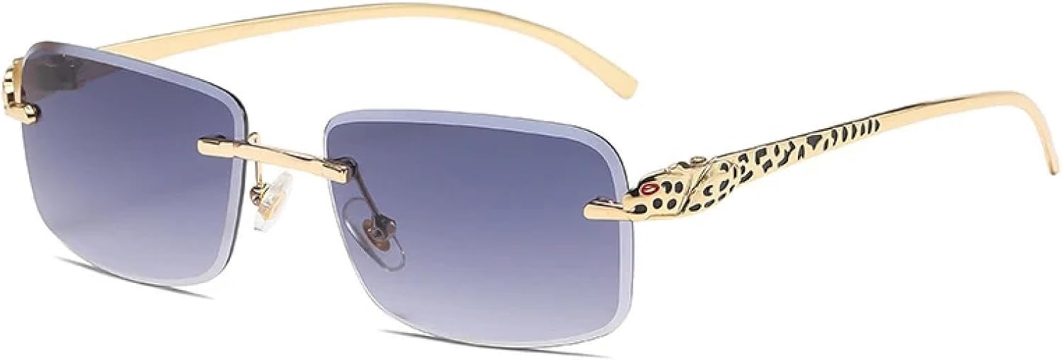 

Солнцезащитные очки с защитой от УФ-излучения UV400 | Без оправы, металлический леопардовый принт | Для женщин и мужчин, для занятий спортом на открытом воздухе и вождения DSVIGF, Grey