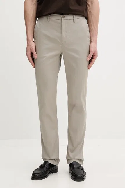 Брюки из эластичного хлопка slim fit Calvin Klein, бежевый