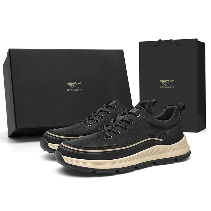 

Низкие повседневные туфли мужские SEPTWOLVES, Black (Standard Leather Shoe Size)