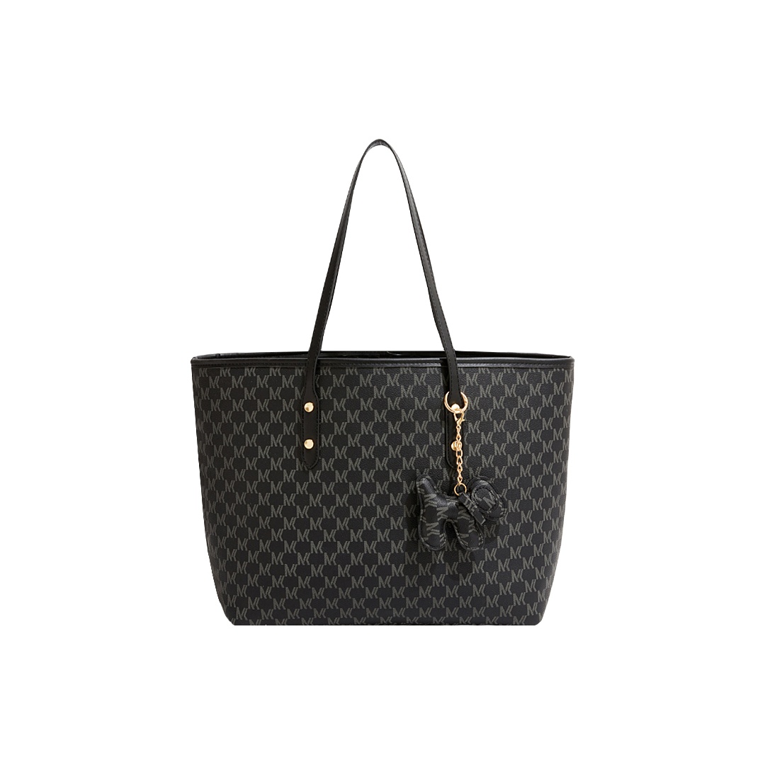 

DCLOUD Женская кожаная сумка через плечо, Black with Charm Style