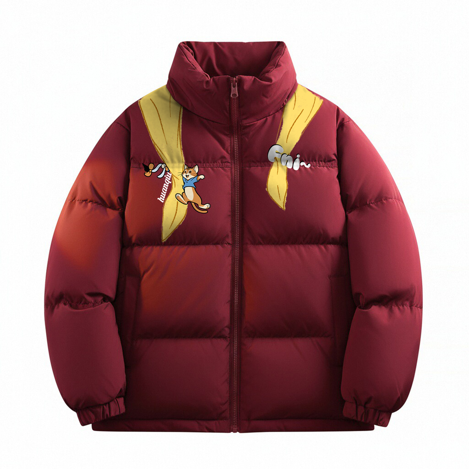

Пуховик Unisex с воротником стойкой утепленный HUANQIU, burgundy