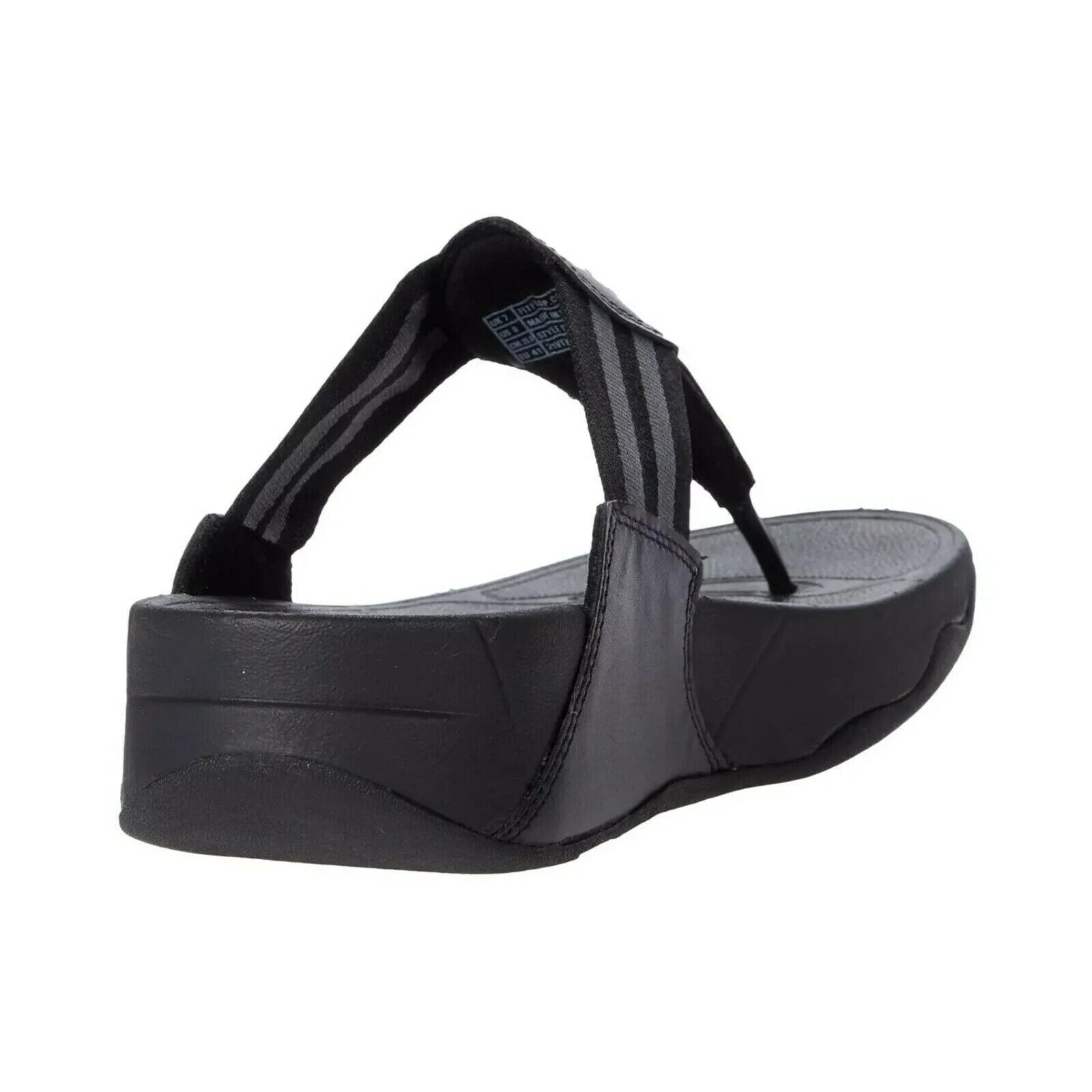 FitFlop Walkstar DX4-090 женские сандалии с перемычкой между пальцами черные на платформе для комфорта — фото 4