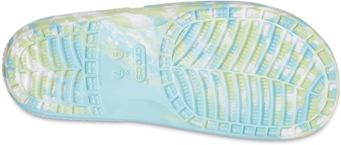 Унисекс сандалии Crocs Classic Slide для взрослых, Pure Water/Multi Marbled Tie-dye — фото 4