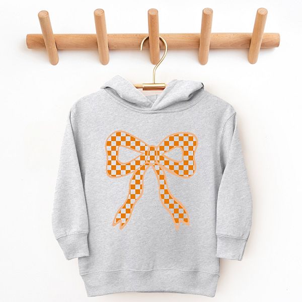 

Толстовка с капюшоном для малышей Coquette orange checker bow The Juniper Shop, Heather Grey