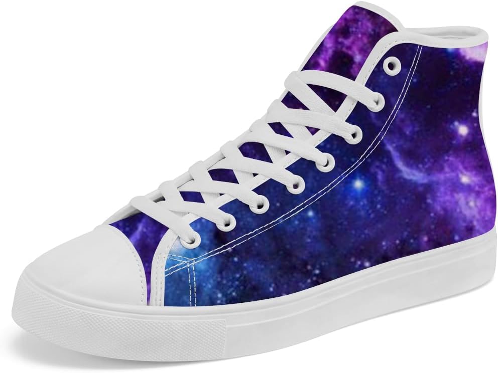 

Мужские и женские высокие кеды Galaxy на шнуровке, повседневная обувь Chebing, синий/фиолетовый