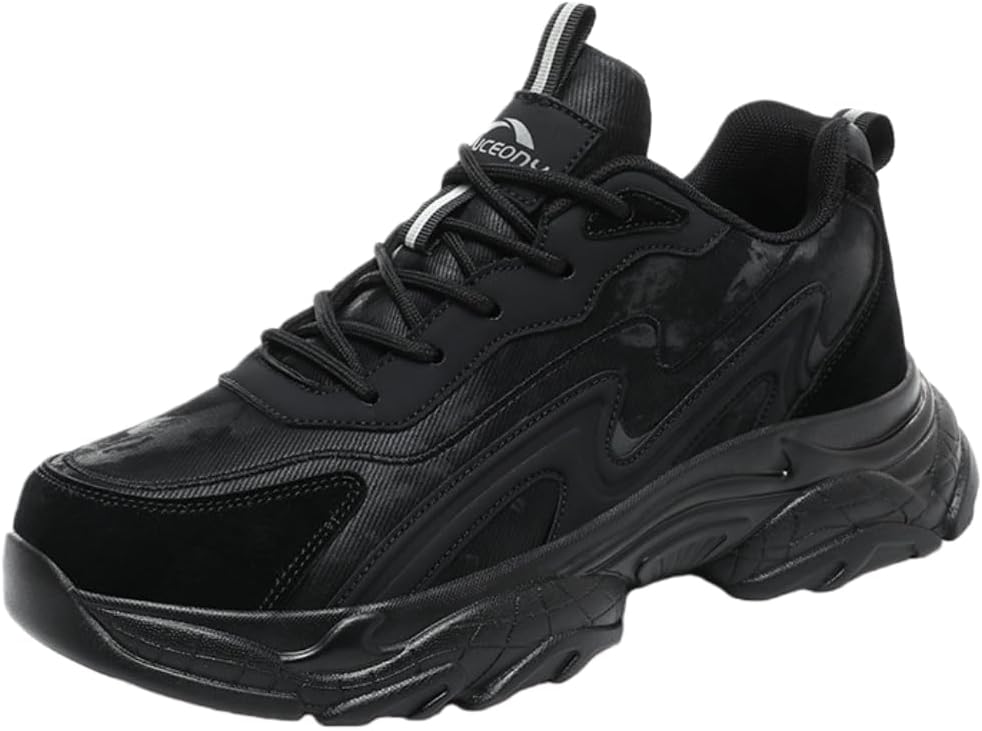 

Мужские кроссовки Hhhchpm с устойчивым шнуровкой, легкие повседневные спортивные обувь, молодежные беговые кроссовки, черный