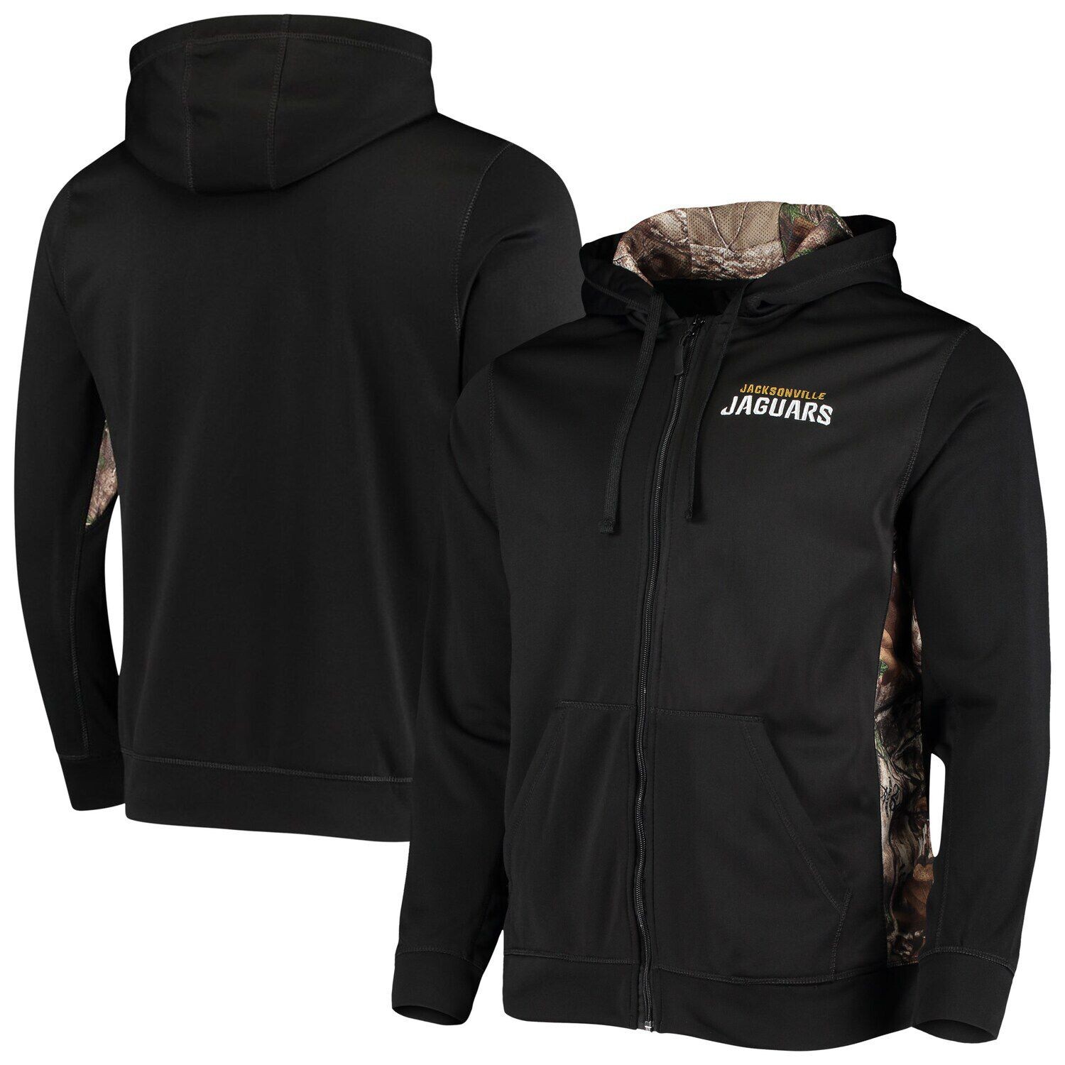 

Мужская толстовка с капюшоном с молнией во всю длину Dunbrooke Black/Realtree Camo Jacksonville Jaguars Decoy Tech Fleece