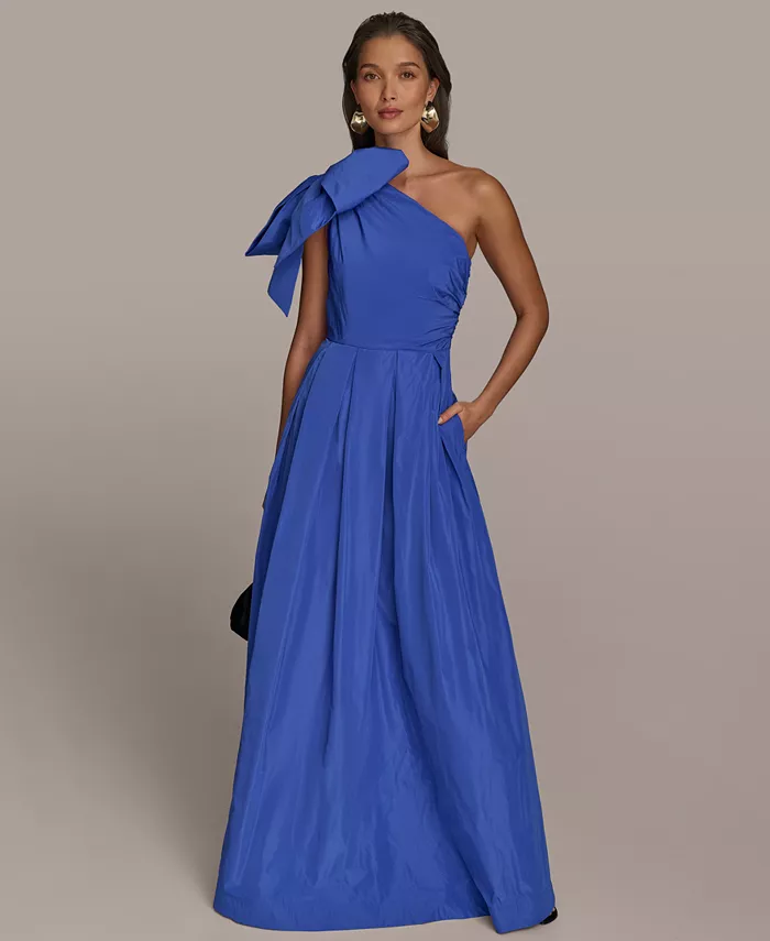 

Женское платье с бантом и асимметричным вырезом Donna Karan New York, синий
