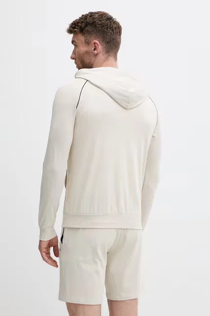 Бежевая толстовка с капюшоном Mix&Match Jacket H BOSS — фото 3