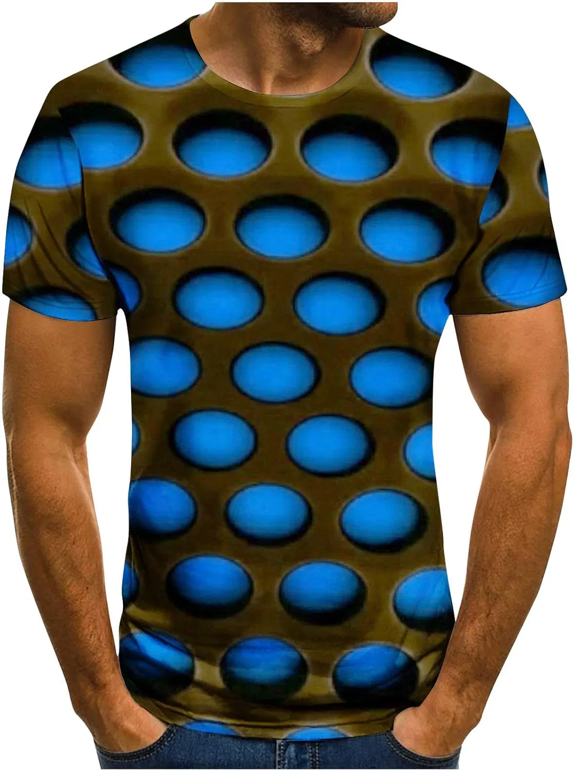 Футболка с принтом Mesh, Generic, P-365 Royal Blue