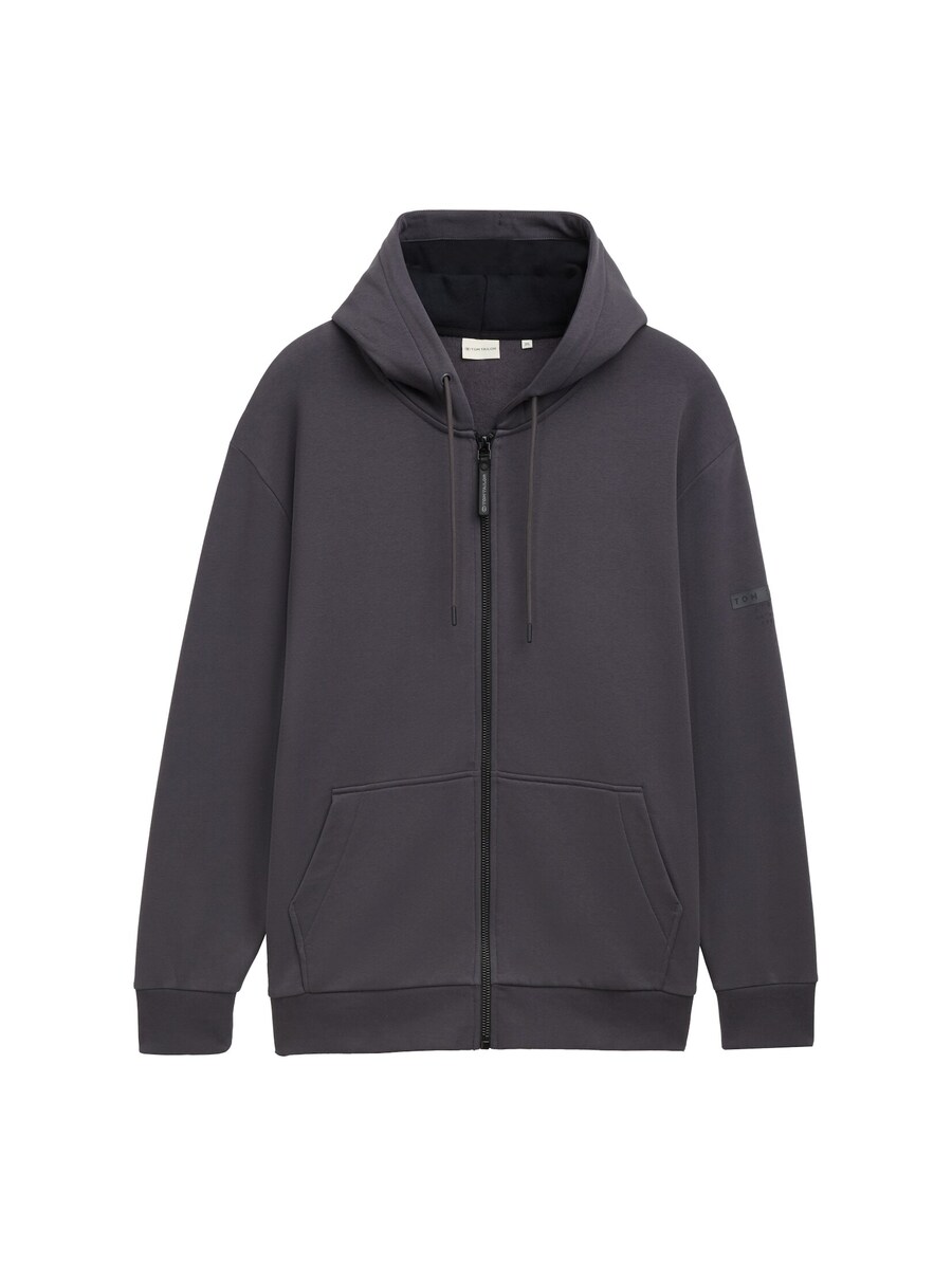 

Толстовка с капюшоном на молнии TOM TAILOR Men + Zip-Up Hoodie, черный