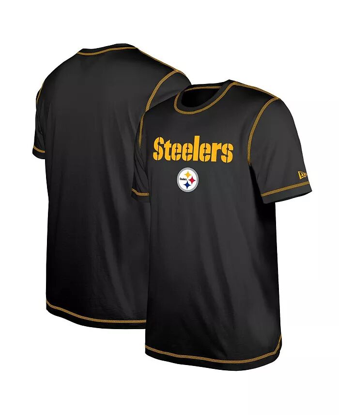 

Мужская черная футболка Pittsburgh Steelers Third Down Puff Print New Era
