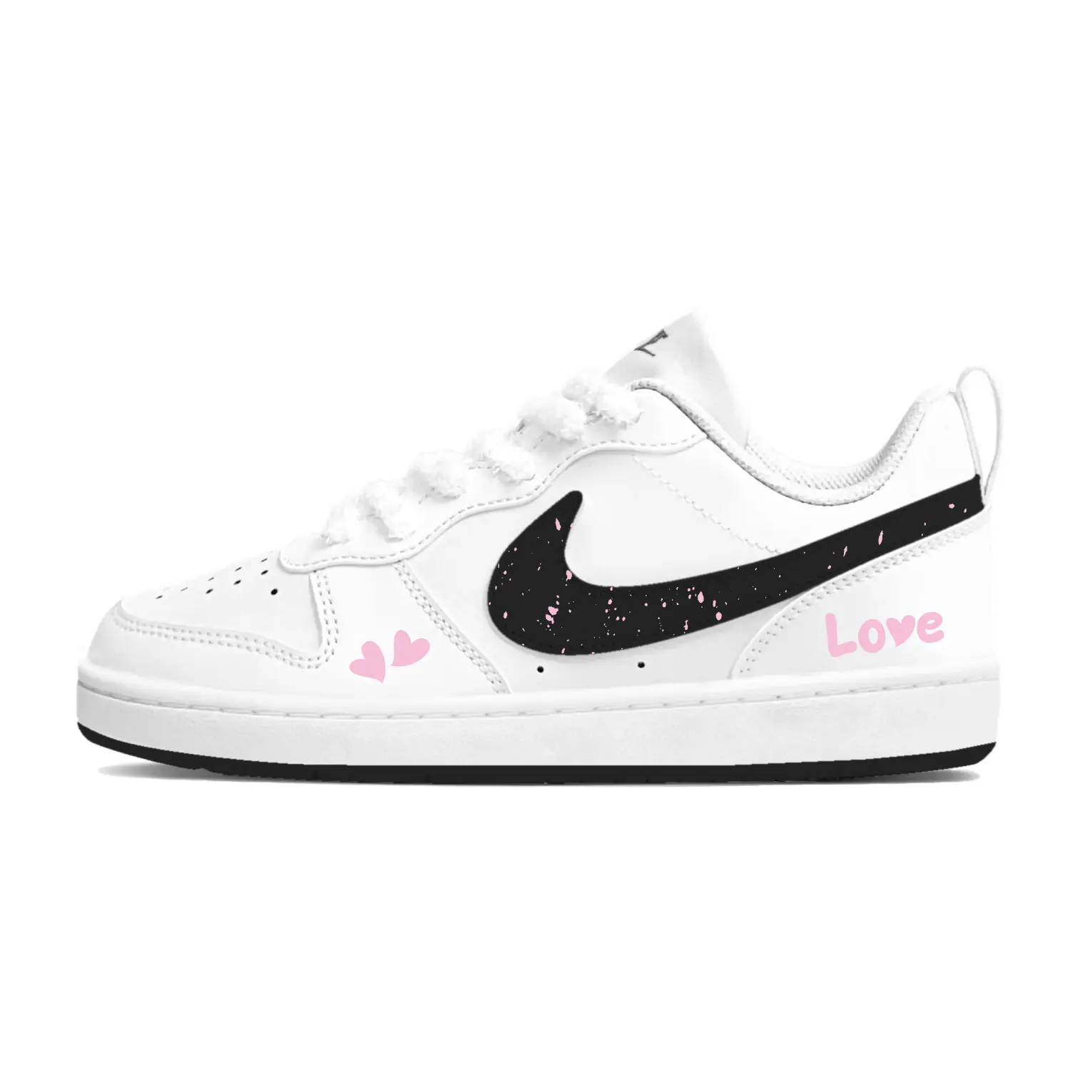 

Nike Кроссовки для скейтбординга Court Borough Low top Kids' Black White Pink для подростков