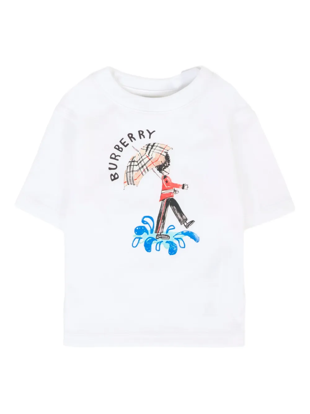 

Футболка с графичным принтом BURBERRY KIDS, белый