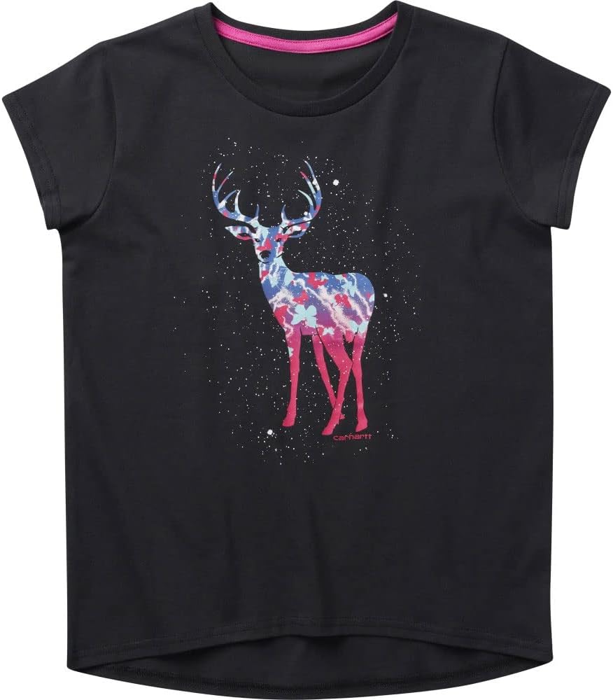 

Футболка с короткими рукавами и принтом Carhartt для девочек, Caviar Black