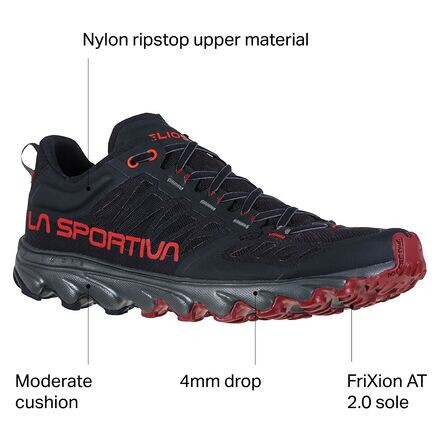Кроссовки для трейлраннинга Helios III мужские La Sportiva, цвет Black/Poppy — фото 4