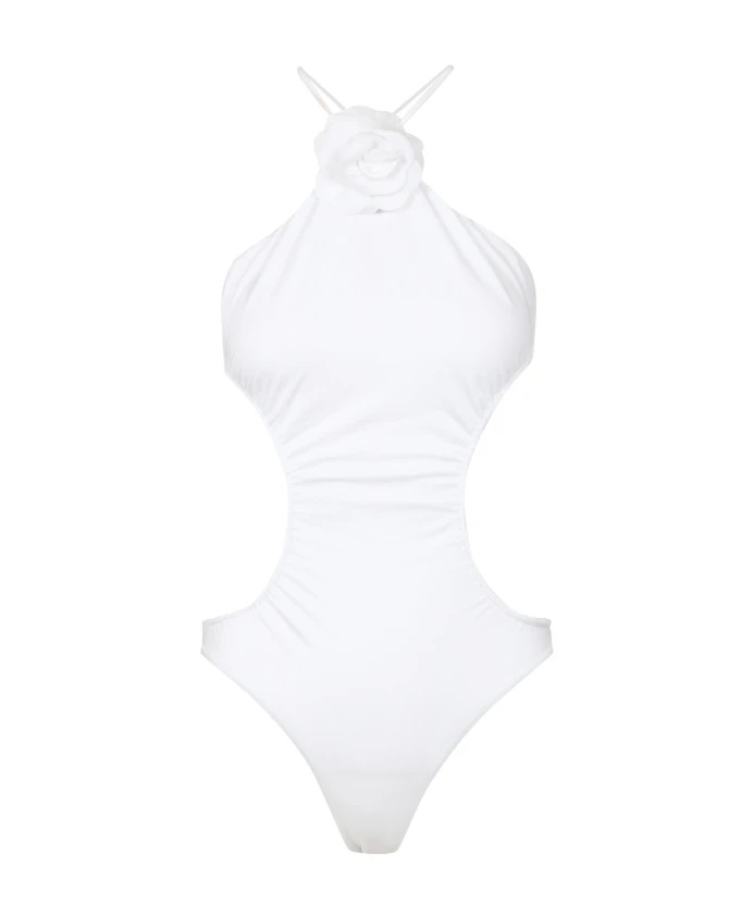 

Белый лайкровый топ с розовым вырезом горловины Philosophy Di Lorenzo Serafini, белый