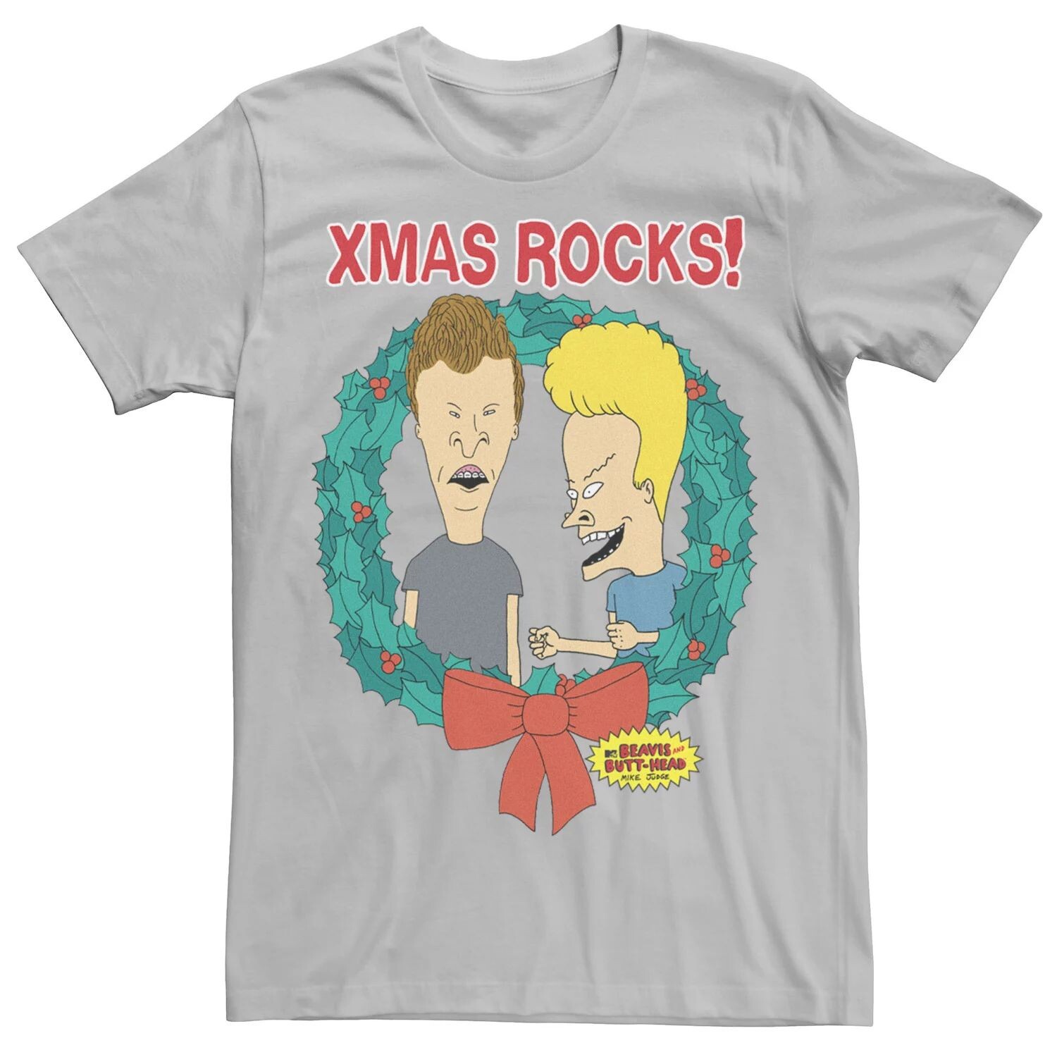 

Мужская футболка Beavis & Butthead Laugh Christmas Reef Licensed Character, серебристый