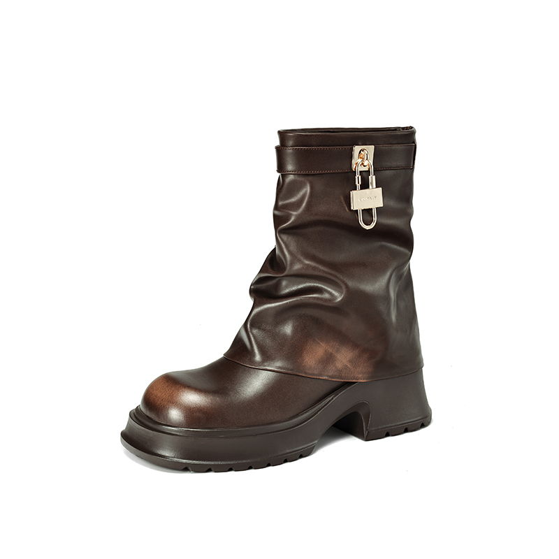 Yeezyy Reezy Брюки клёш с ботинками на каблуке 6 см женские коричневые, цвет Brown