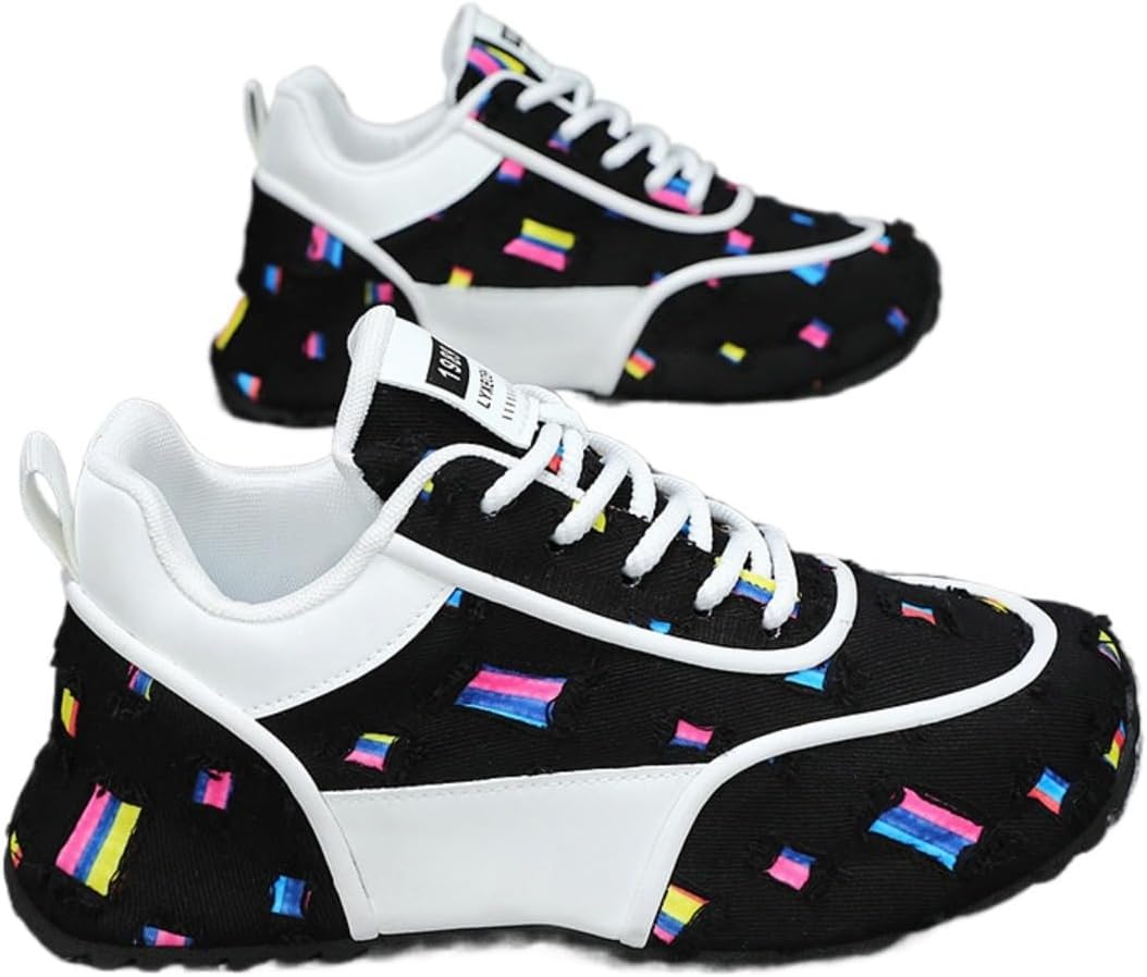 

Вязаные сетчатые легкие дышащие кроссовки для мужчин Y2K, повседневные с шнуровкой, мягкой подошвой, для бега, прогулок на улице, путешествий и ежедневного стрит-стиля Ppoiuff, черный